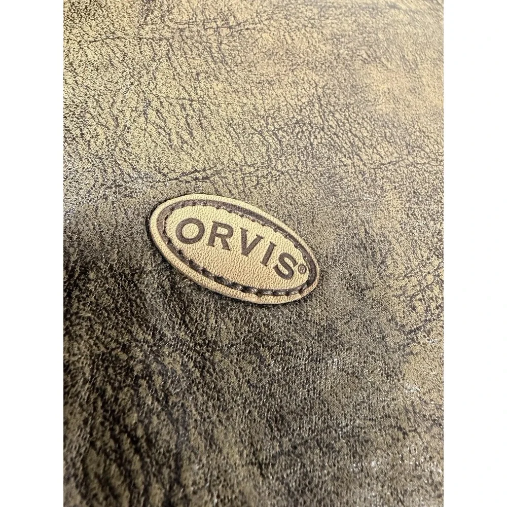 Orvis Faux Leather Dog Jacket Size L Brown Sherpa Lined Coat